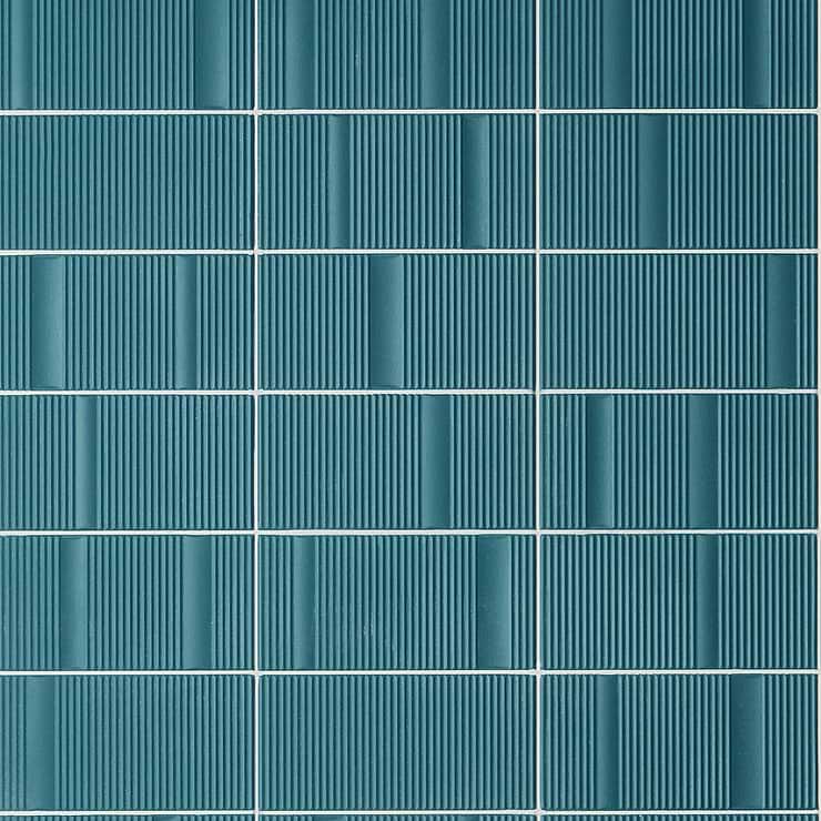 Division Aqua Teal Green 8x16 Fluted 3D Matte Ceramic Wall Tile