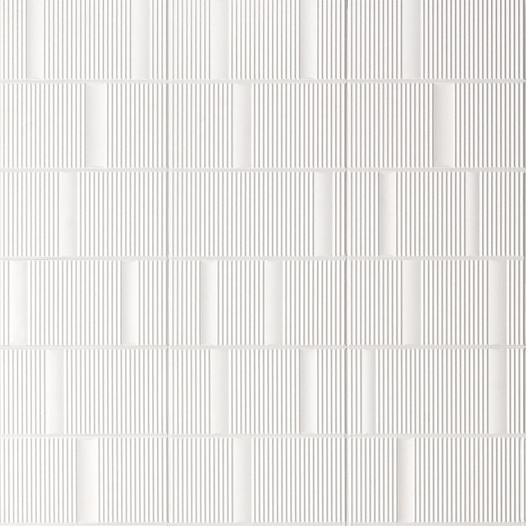 Division White 8x16 Fluted 3D Matte Ceramic Wall Tile
