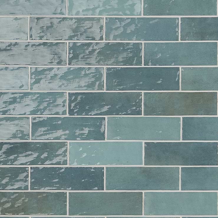 Portmore Aqua Blue 3x8 Glossy Ceramic Subway Tile