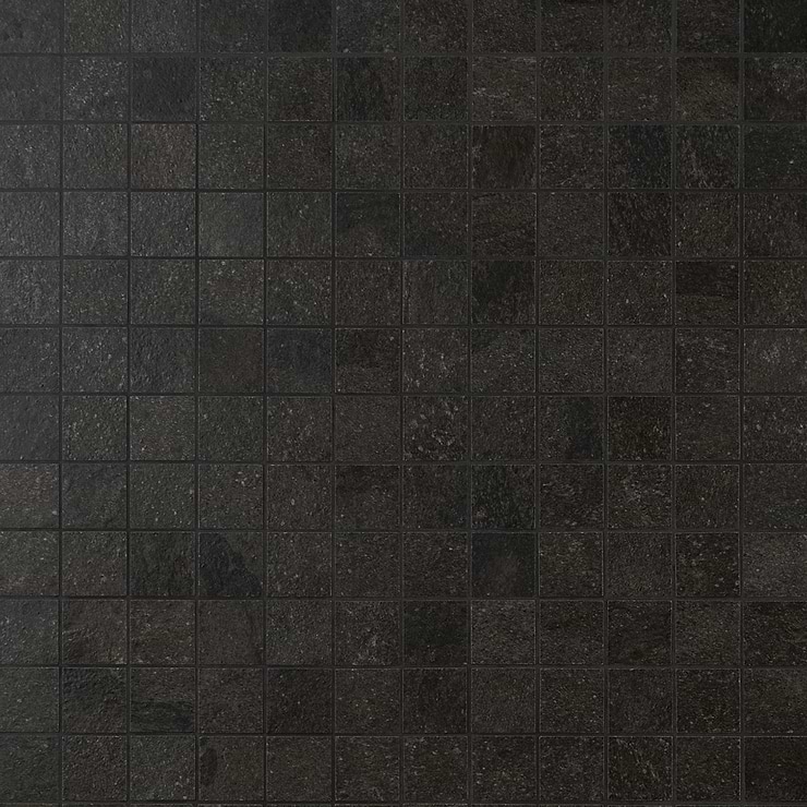 Acadia Charcoal Black 2x2 Limestone Look Matte Porcelain Mosaic Tile