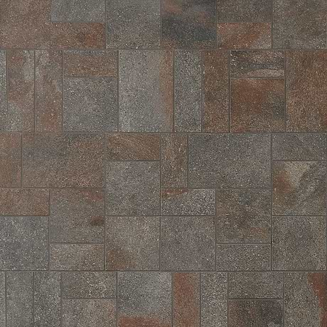 Acadia French Pattern Iron Gray Slate Look Matte Porcelain Mosaic Tile