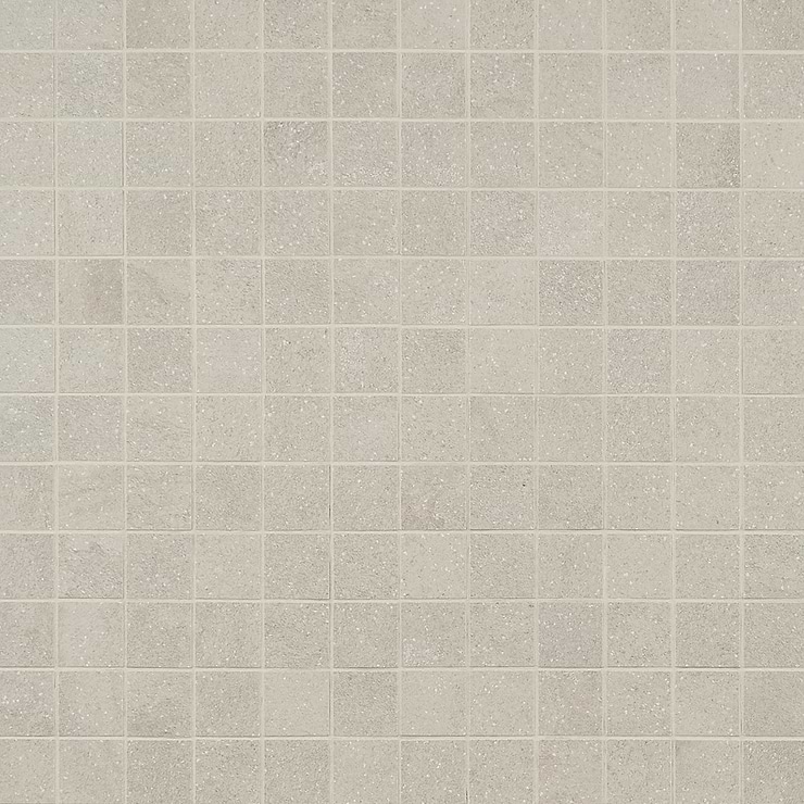 Acadia Warm Linen White 2x2 Limestone Look Matte Porcelain Mosaic Tile