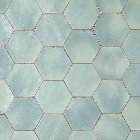 Sample-Sasha Hex Bettina Blue 6" Matte Porcelain Hexagon Tile