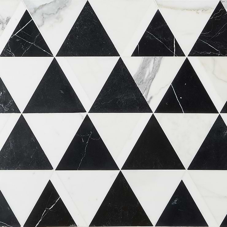 Tres Gris Nero Polished Marble Mosaic Tile 