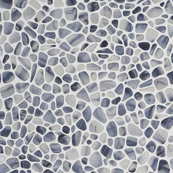 Riverglass Blue Frosted Glass Mosaic Tile 