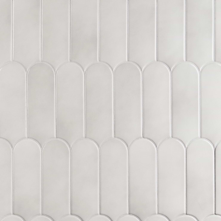 Parry Mist Gray 3x8 Fishscale Glossy Ceramic Wall Tile