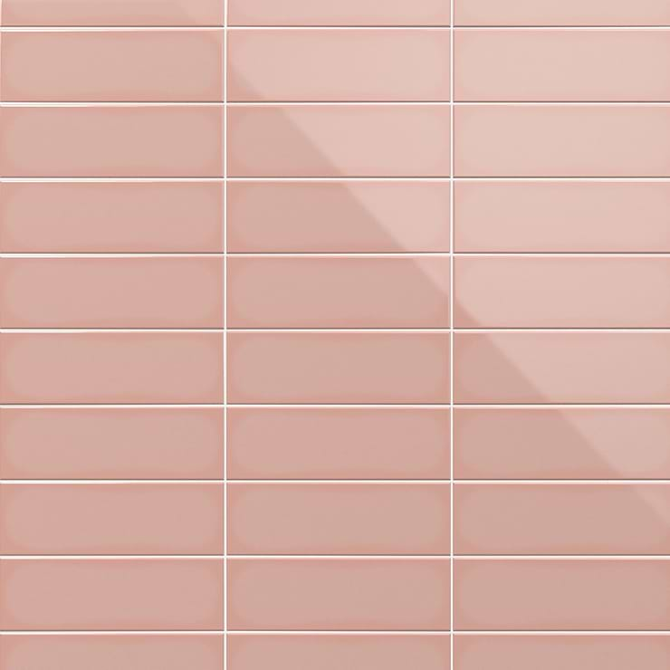 Park Hill Coral Rose Pink 4X12 Polished Porcelain Tile