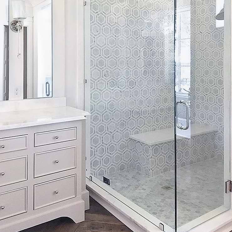 Nova Lynx 6" Hexagon Gray Marble Polished Mosaic Tile