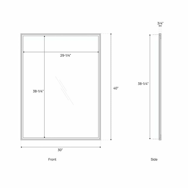 James Martin Vanities Rohe Matte Black 30x40" Rectangle Mirror