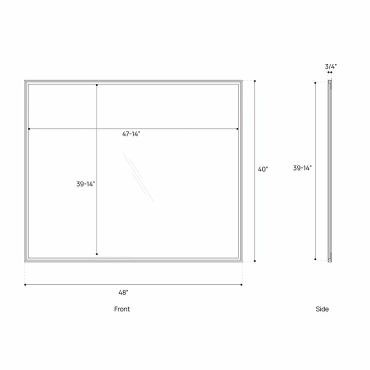 James Martin Vanities Rohe Champagne Brass 48x40" Rectangle Mirror