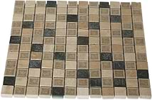Emperial Roman Desert Tan Deco 1x1 Glass Tile