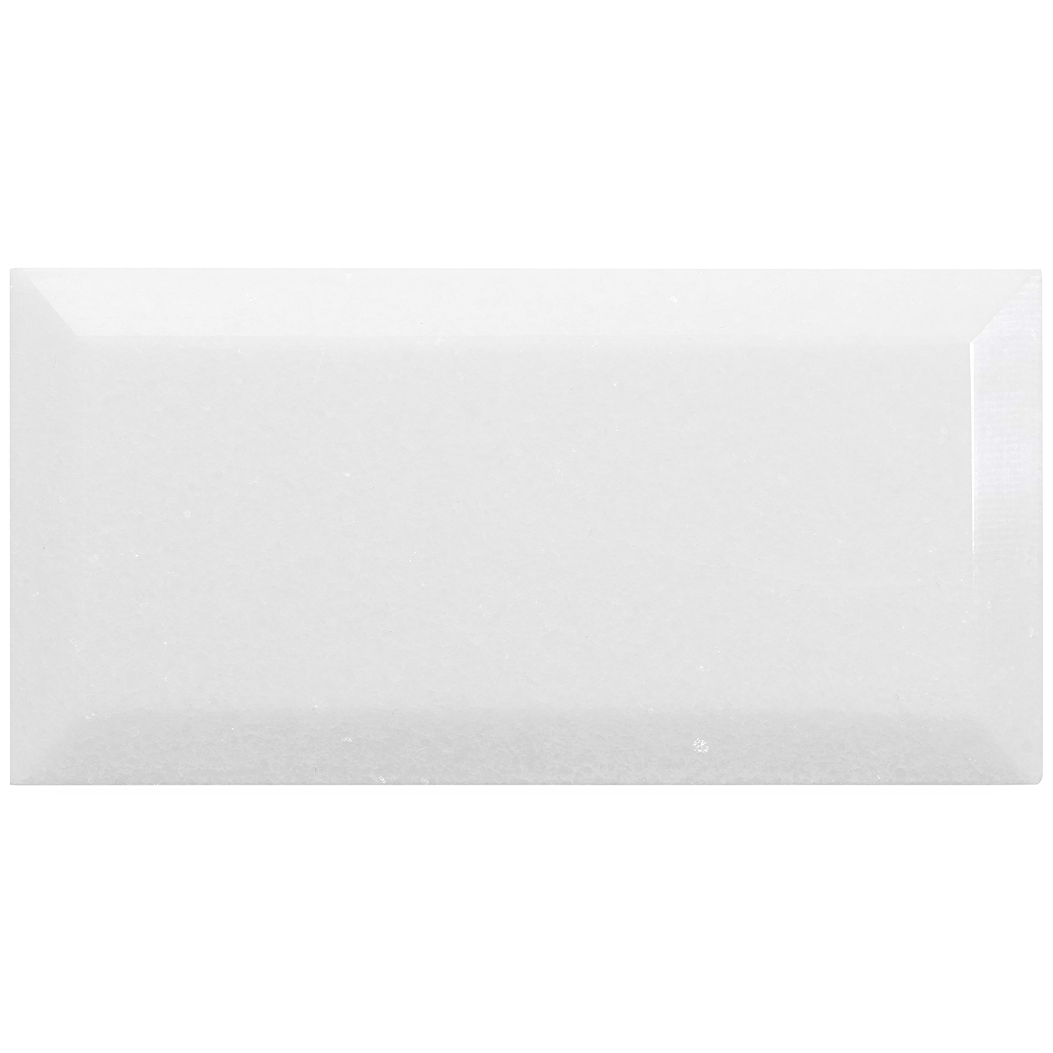 White Thassos 3x6 Beveled Polished Marble Subway Tile