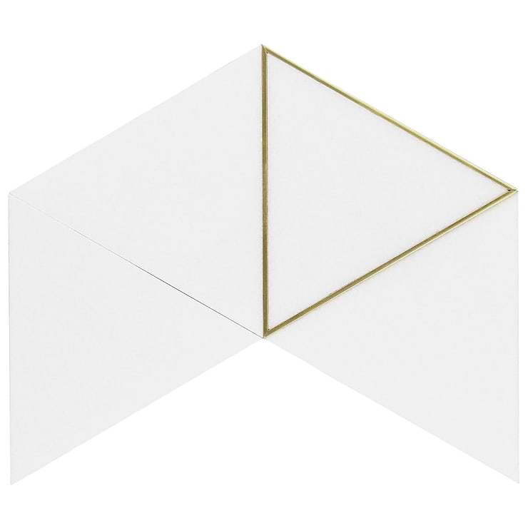 Verin Thassos Polished Marble and Brass 6x6 Mosaic Tile