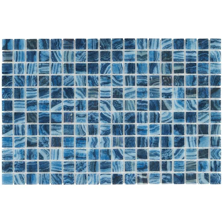 Swim Bali Blue 1x1 Glossy Glass Mosaic Tile