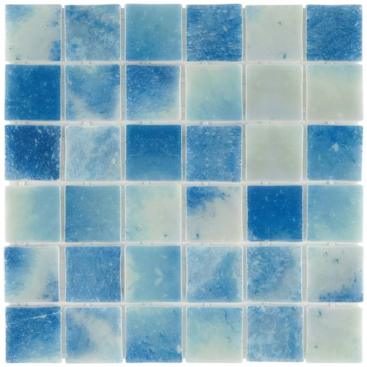 Swim Bluestone 2x2 Polished Glass Mosaic Tile