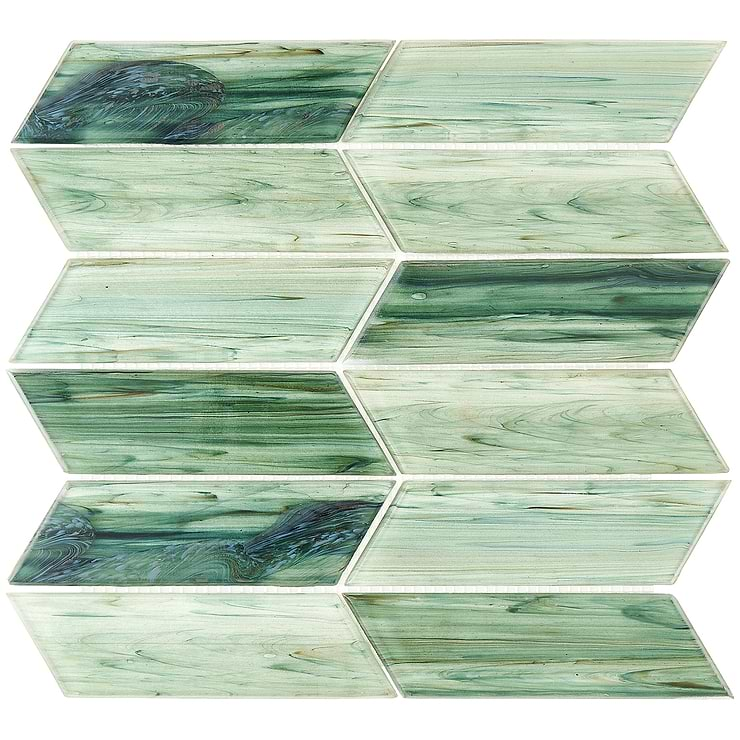 Maya Chevron Sage Mosaic Tile 