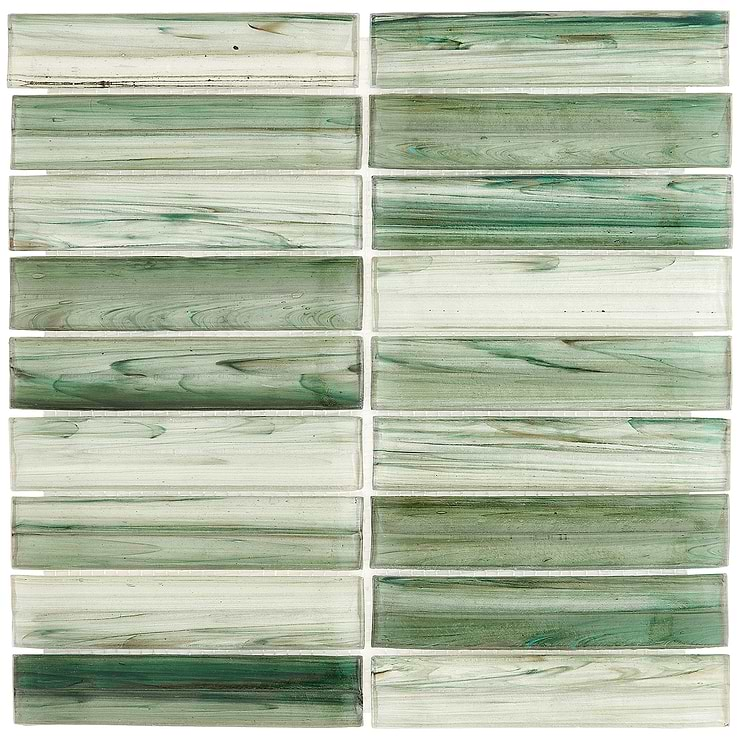 Maya Stacked Sage Mosaic Tile