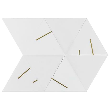 Ravi Thassos Polished Marble and Brass 7x7 Mosaic Tile