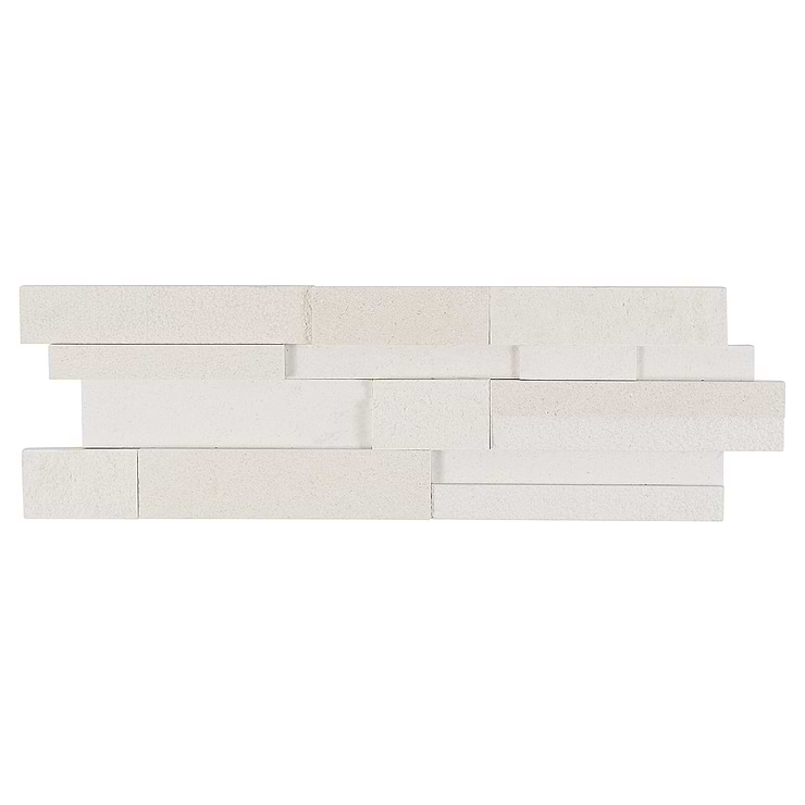 StackStone 3D Ebbor Beige & Cream Marble Ledger Panel Mosaic Wall Tile