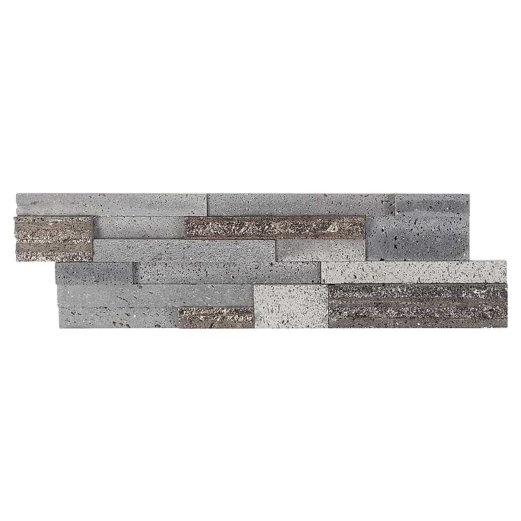 StackStone 3D Steel Gray Marble Ledger Panel Mosaic Wall Tile