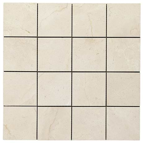 Crema Marfil Beige 3x3 Honed Mosaic Tile