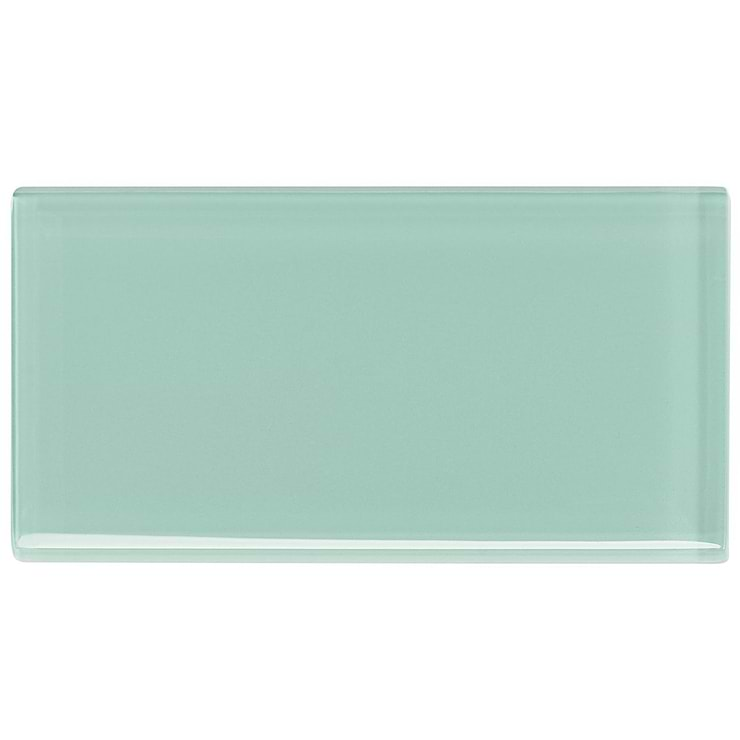 Loft Spa Green 3x6 Polished Glass Subway Tile for Wall