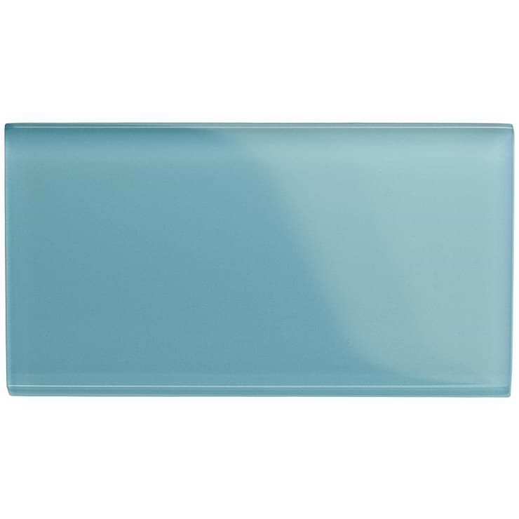 Loft Turquoise 3x6 Polished Glass Subway Wall Tile