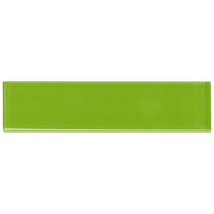 Loft Electric Lime 2x8 Polished Glass Subway Wall Tile