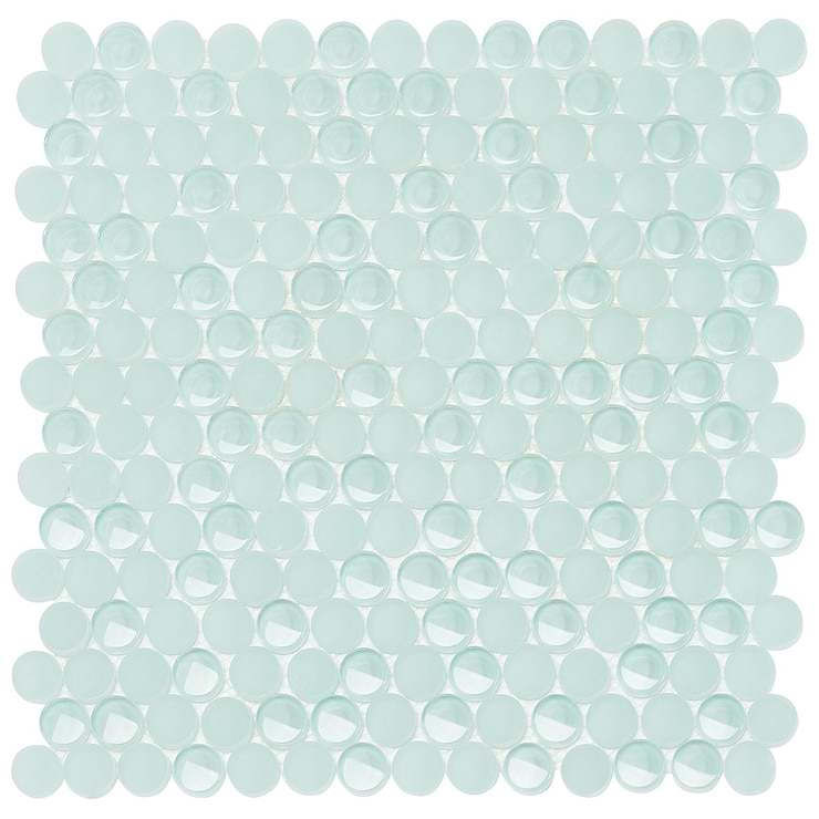 Loft Adriatic Mist 3/4" Penny Round Glass Tile