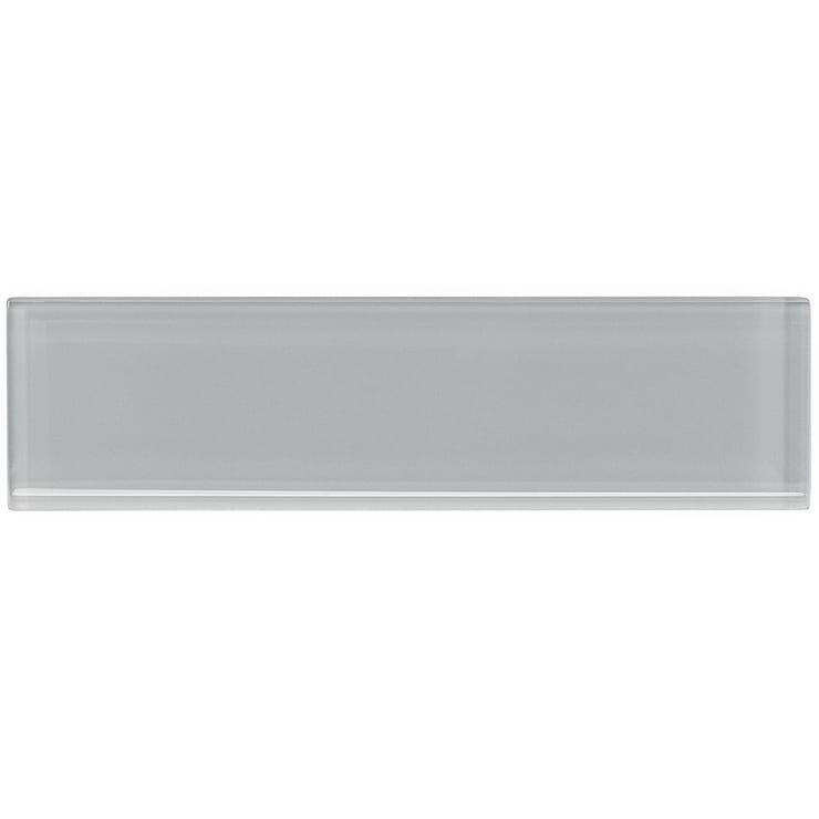 Loft Aspen Aura Gray 2x8 Polished Glass Subway Tile