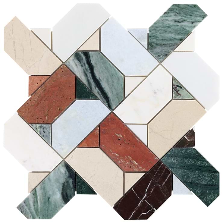 Isobel Tuscany Multicolor Polished Marble Luxury Mosaic Tile