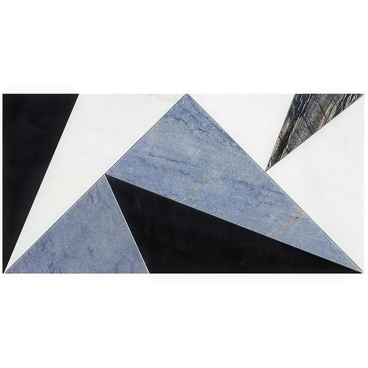 Jagger Black Nero and Blue 12x24 Polished Marble Tile