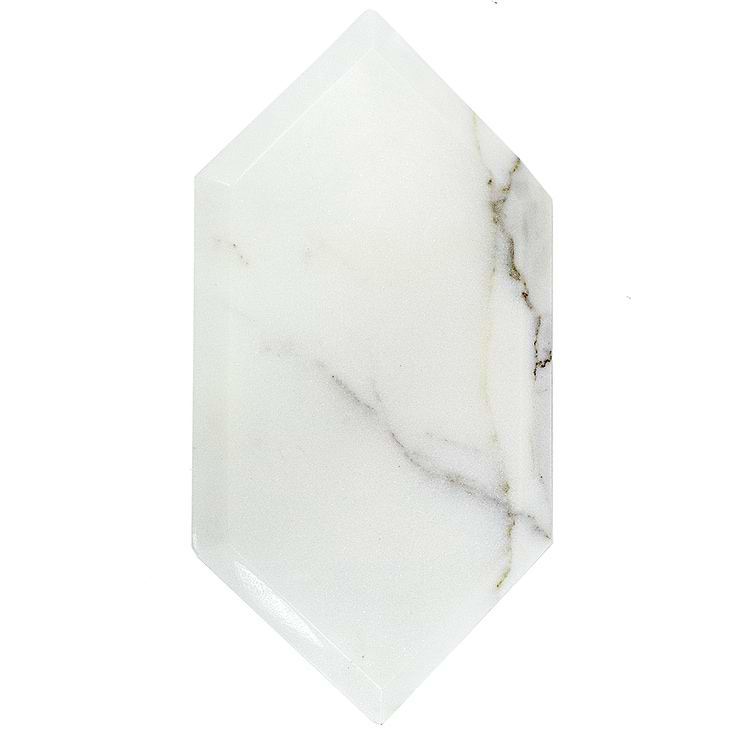 Beveled Calcatta Hexagon Marble Tile