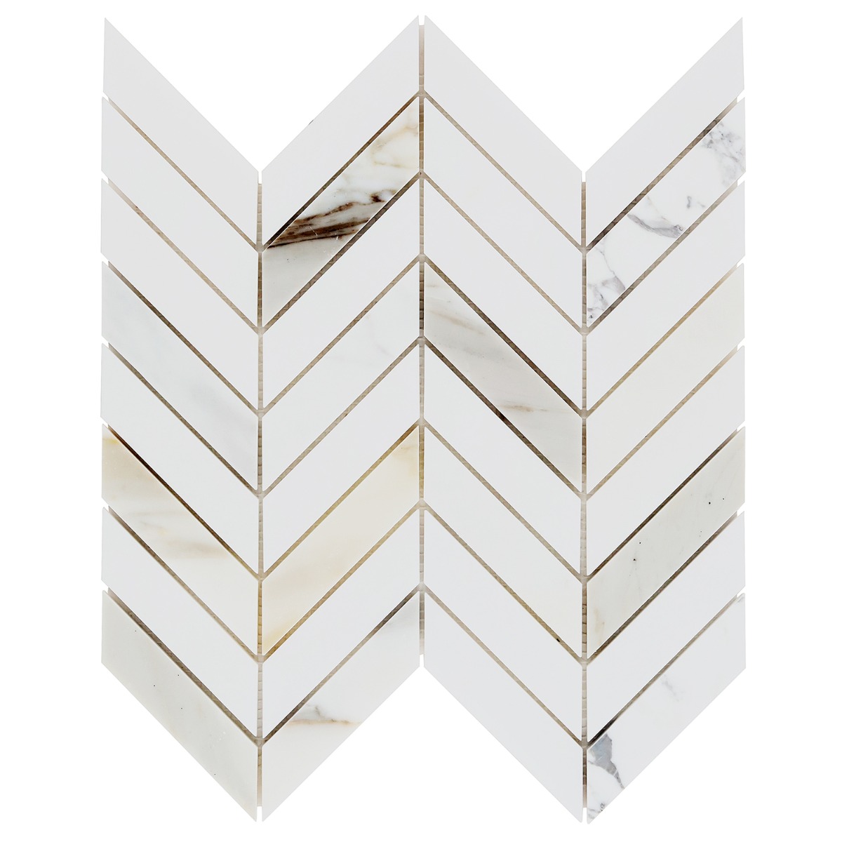 Talon Calacatta & Thassos 1x4 Marble Polished Mosaic Tile