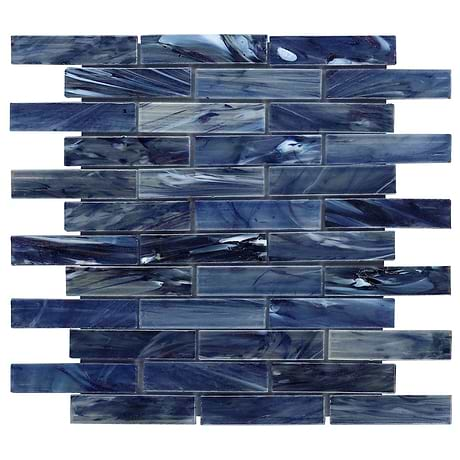 Artwater Iridescent Sky Blue 1x4 Polished Glass Mosaic Tile