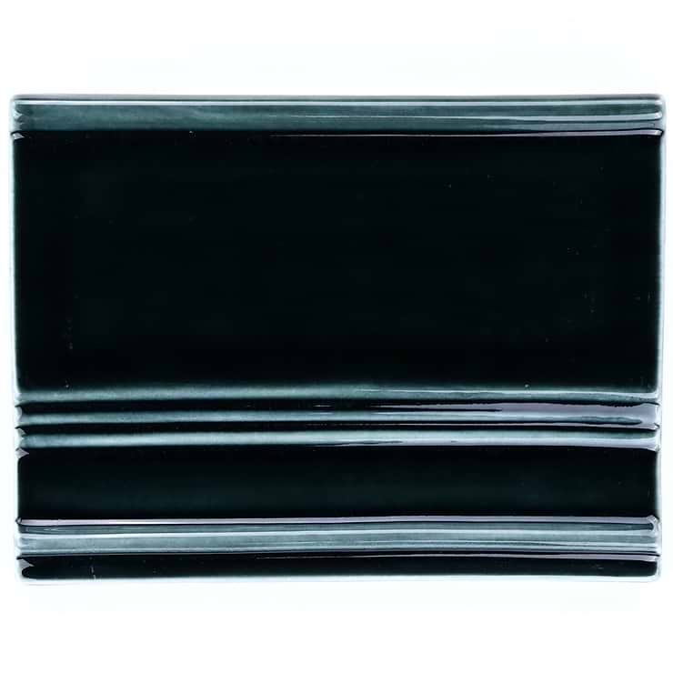 Nabi Midnight Blue Green 6x8 Crackled Glossy Glass Base Molding