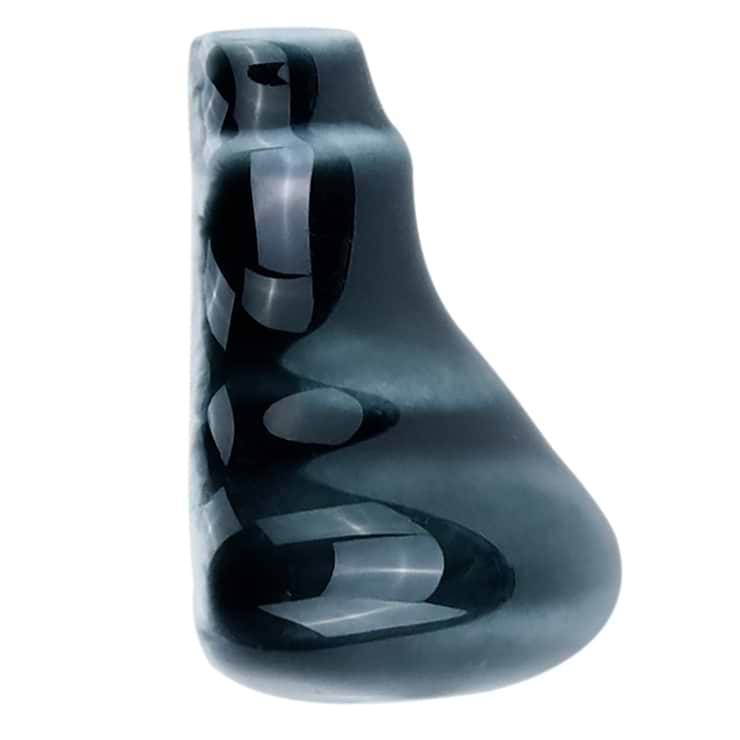Nabi Midnight Blue Green 1x2 Crackled Glossy Glass Corner Piece for Chair Rail Liner