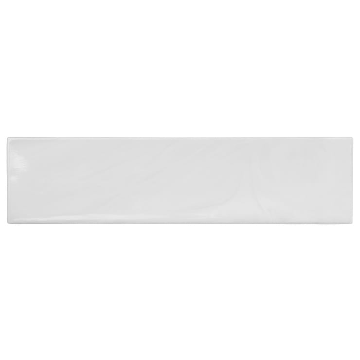 Alisa Cloud White 3x12 Polished Subway Glass Tile