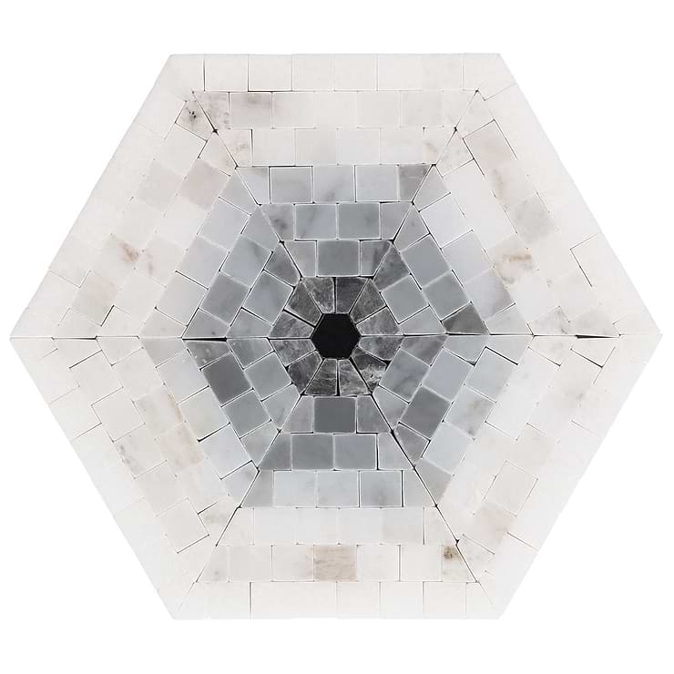 Ako Grigio Gray 6" Hexagon Marble Micro Mosaic Tile