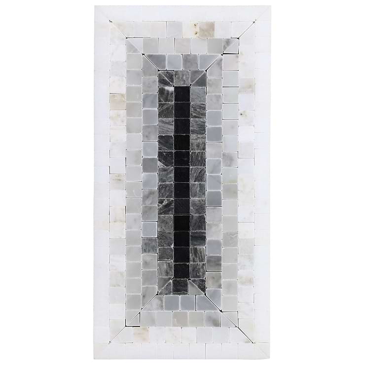 Ako Grigio Gray 4x9 Rectangle Marble Micro Mosaic Tile