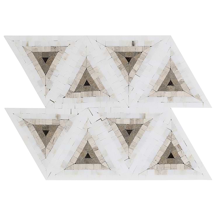 Ako Saint Laurent Brown 5" Triangle Marble Micro Mosaic Tile
