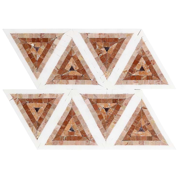 Ako Terracotta Rosa 5" Triangle Marble Micro Mosaic Tile