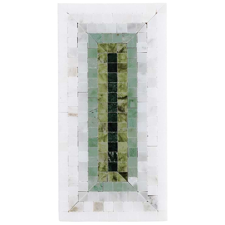 Ako Verde Green 4x9 Rectangle Marble Micro Mosaic Tile