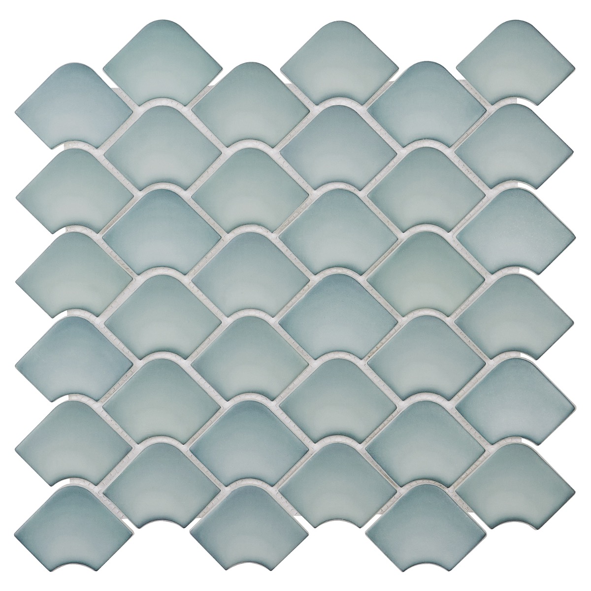 Suki Blue 2x3 Fishscale Matte Glass Mosaic Tile