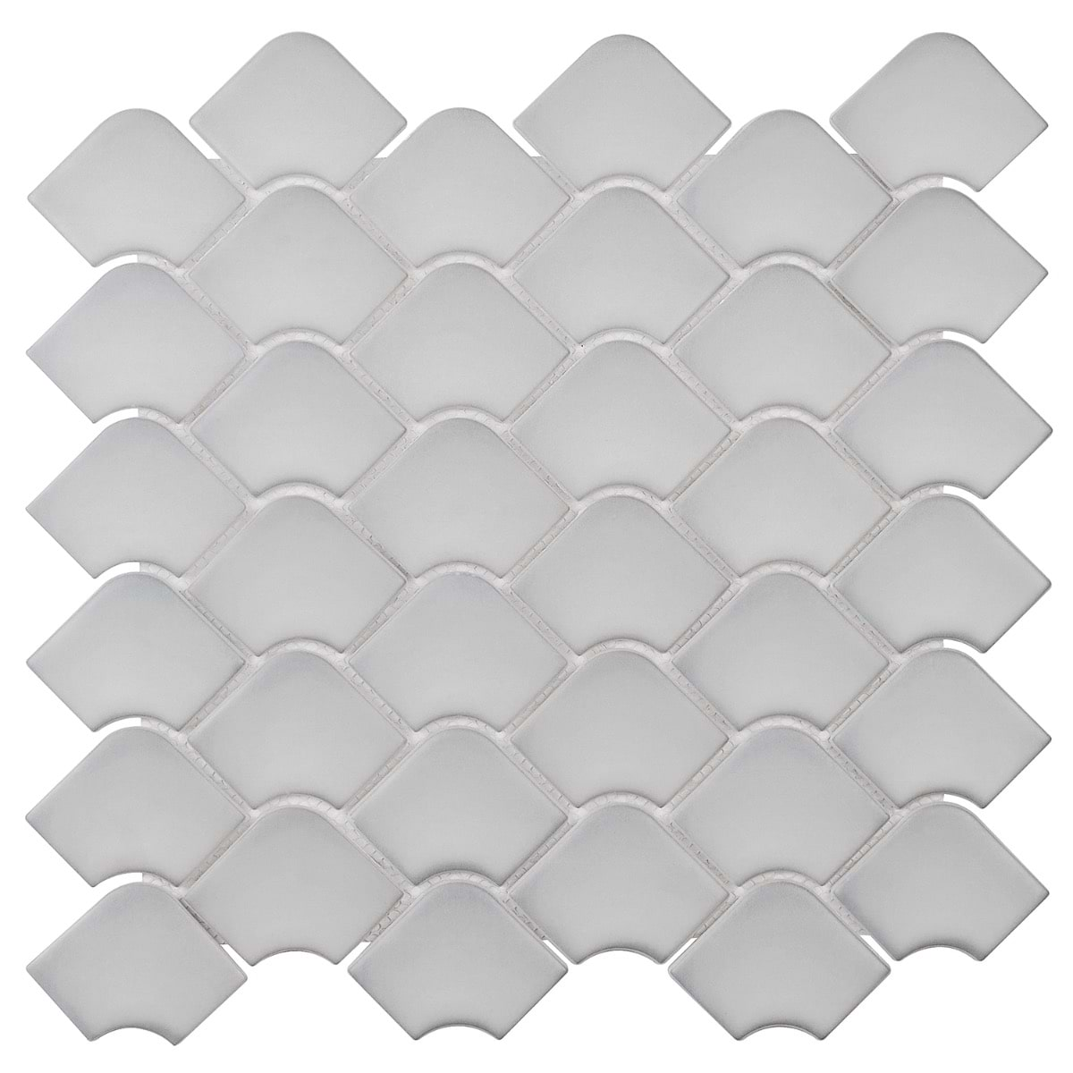 Suki Gray 2x3 Fishscale Matte Glass Mosaic Tile