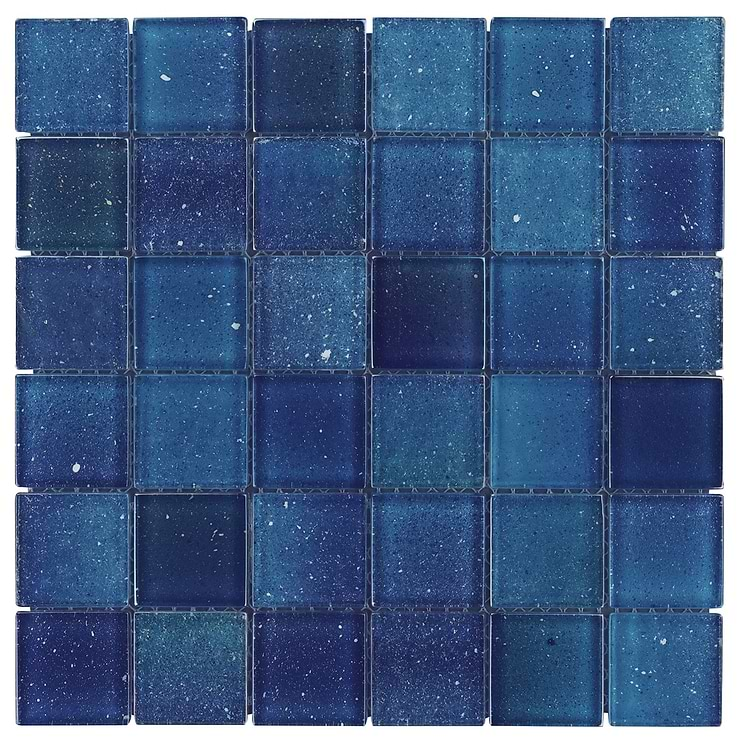 Fairy Blue 2x2 Polished Glass Mosiac Tile