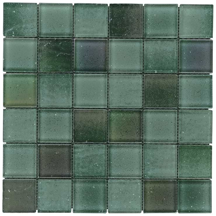 Fairy Green 2x2 Polished Glass Mosiac Tile