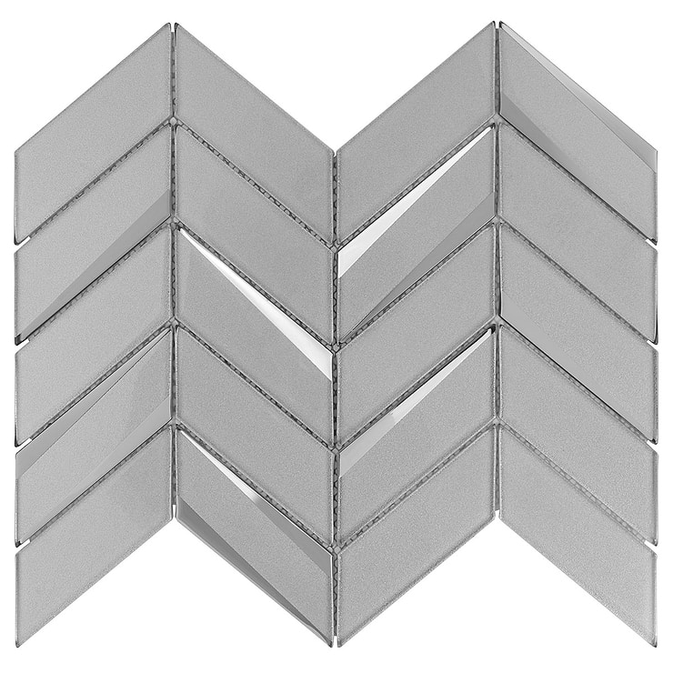 Kasol Milano Gray 2x4 Mirrored Glass Polished Mosaic Tile