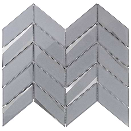 Kasol Paris Gray 2x4 Mirrored Glass Polished Mosaic Tile