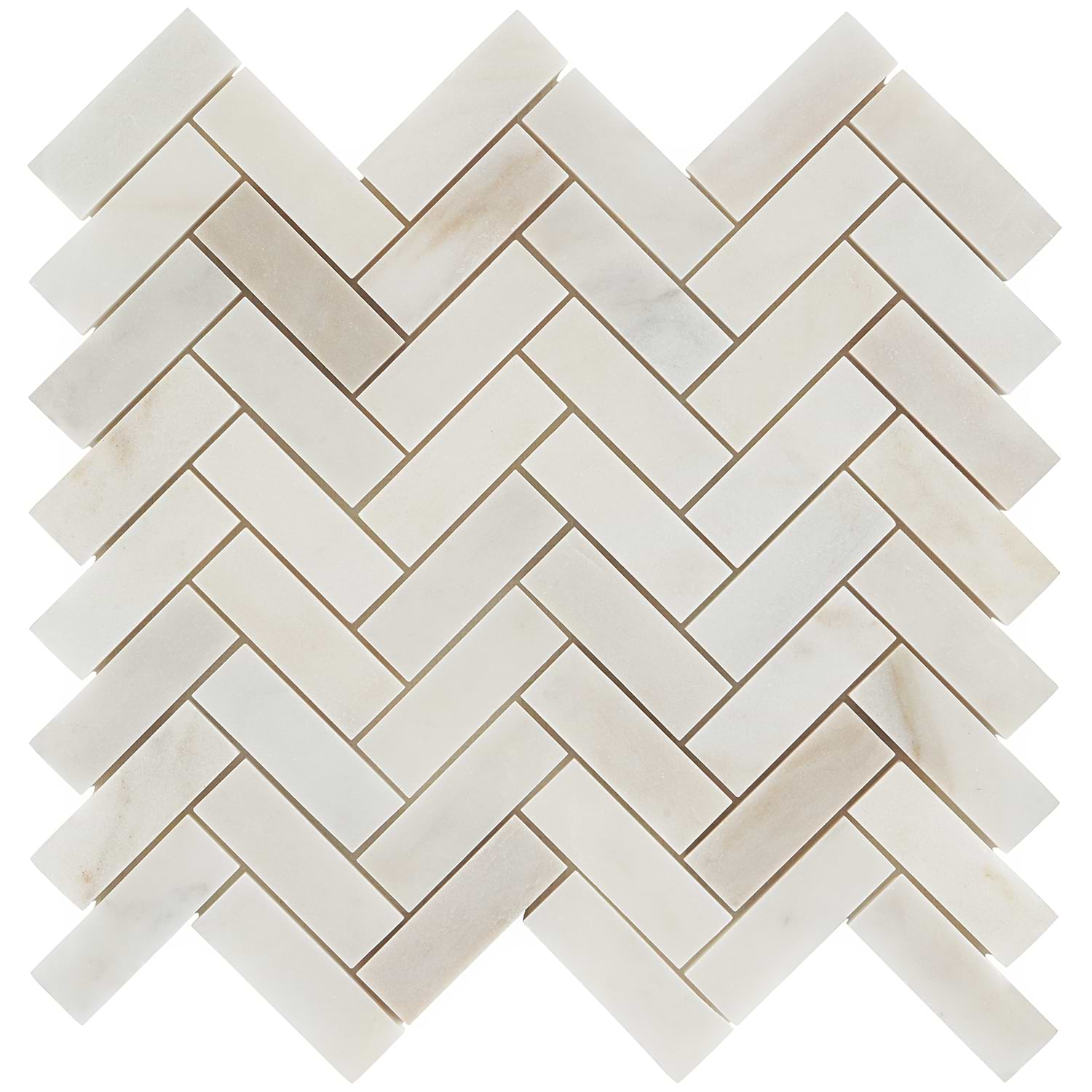 White Jade 1x3" Herringbone Polished Marble Mosaic